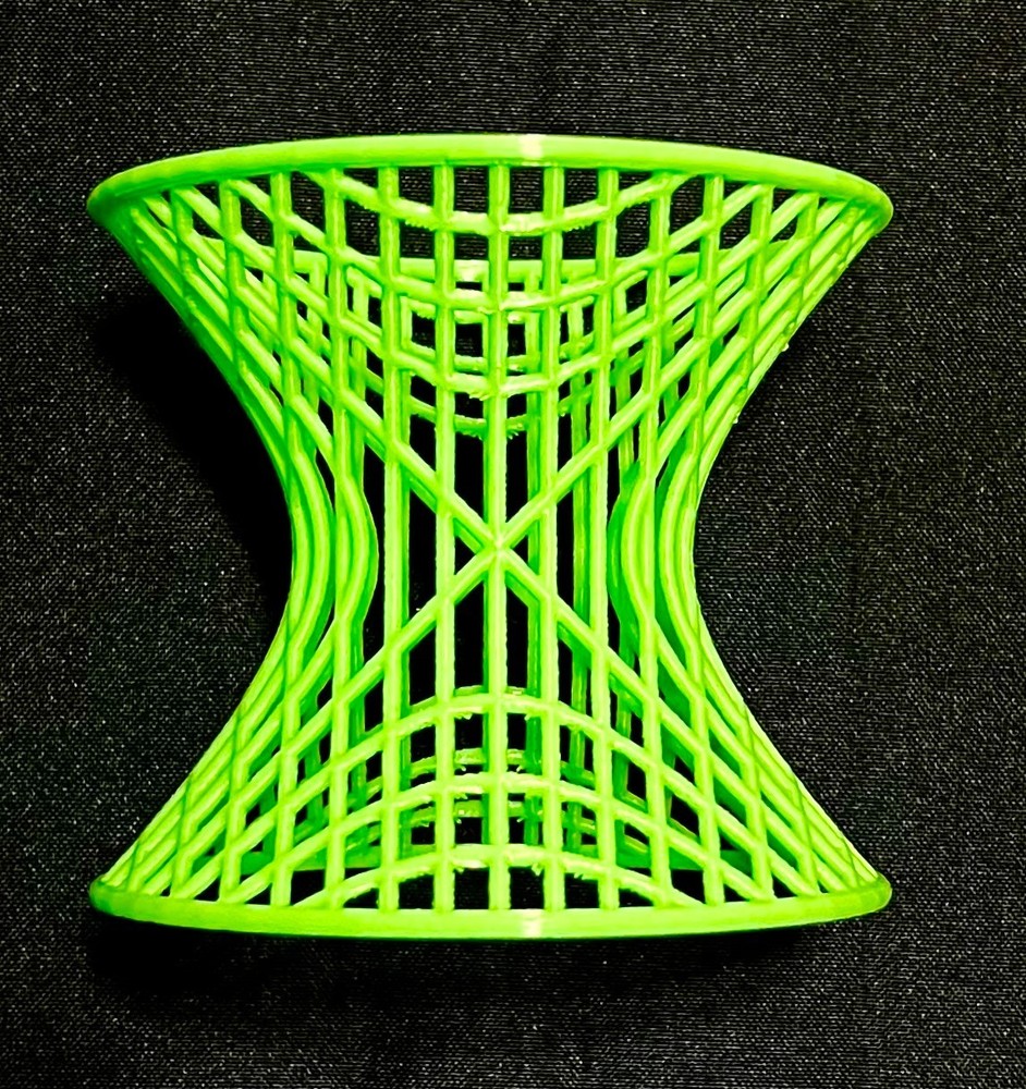 3D-printed Shape: Hyperboloid with Cross Sections -Math Art, Geometric Sculpture