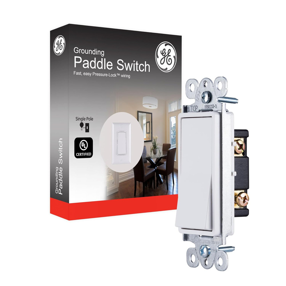 Paddle Rocker Switch - Single Pole Switch, On/Off, Replacement for Light Switche