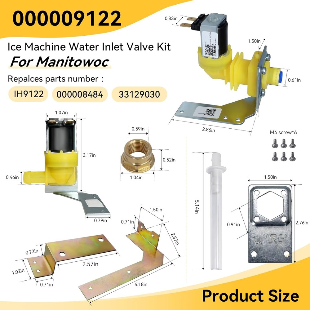 Manitowoc Ice Machine Water Inlet Valve Kit Replacement