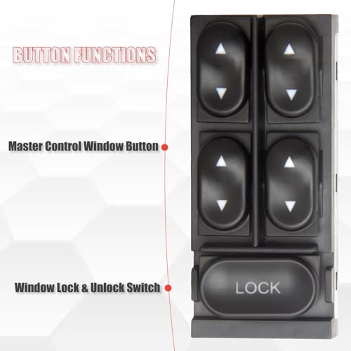 F4ZZ14529B Master Power Window Switch Driver Side Compatible with Escort