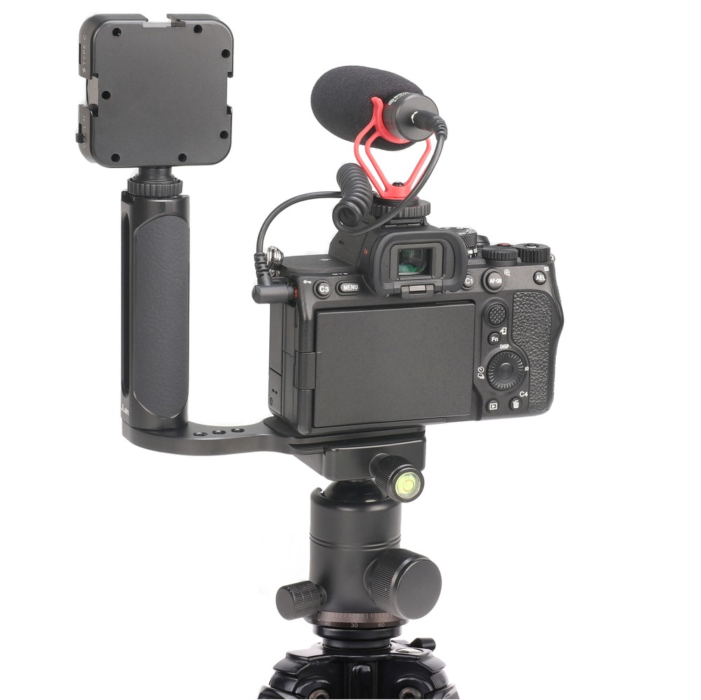 Universal L-Shaped Bracket Holder with Handele Grip for DSLR Camera Stabilizer
