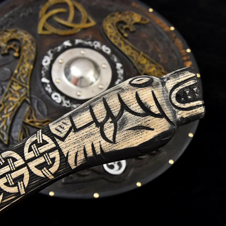 Custom Viking Shield & Axe Set Handmade Viking Round Shield Viking Axe