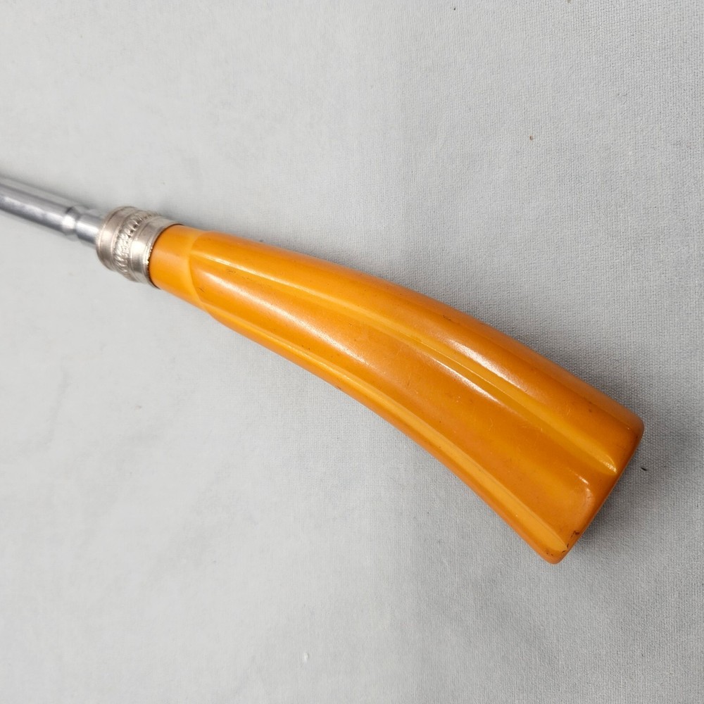 Vintage Butterscotch Bakelite? Handle Stainless Knife Sharpener Kitchen Tool