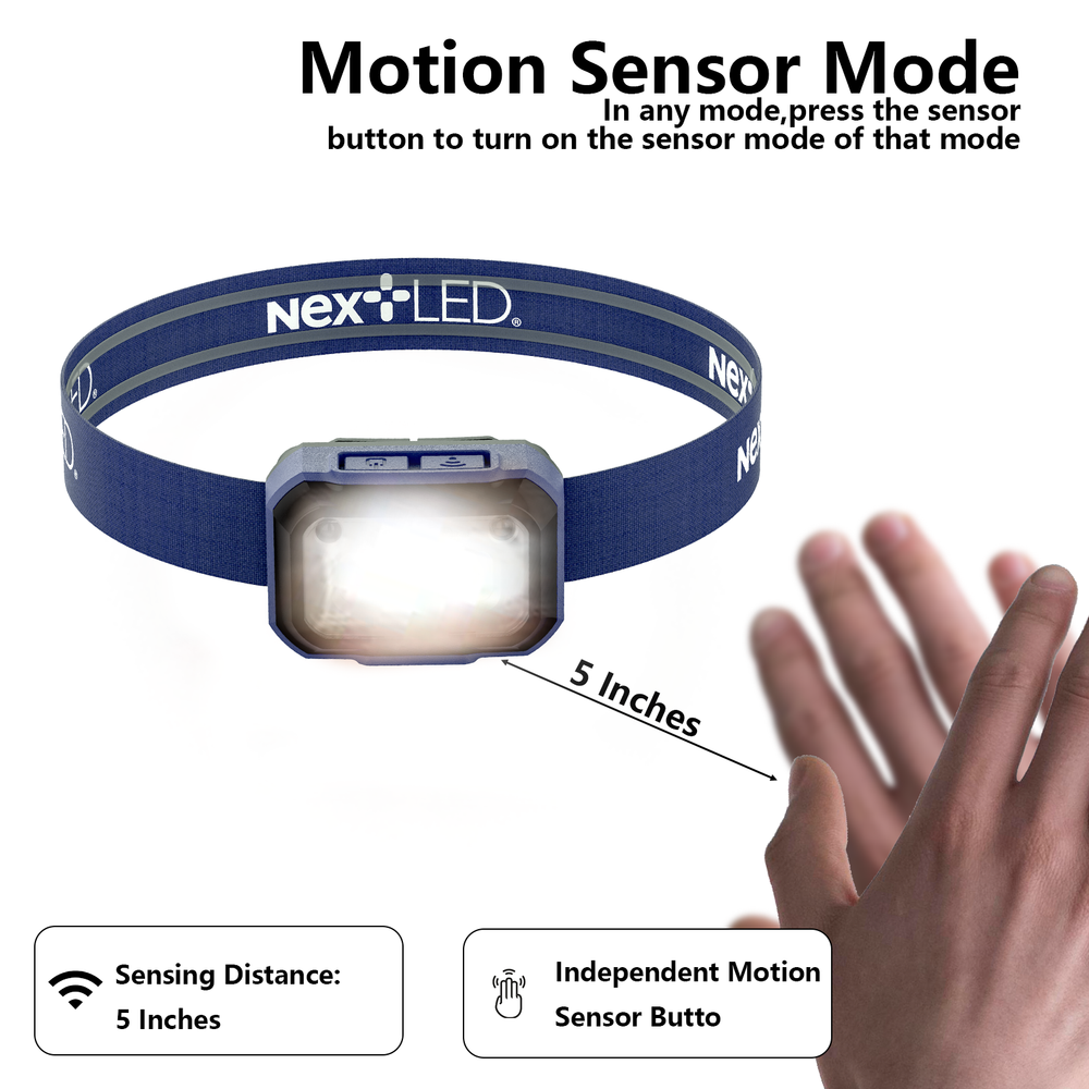 NextLED NT-2143C-B Rechargeable Auto Detailing Headlamp with Motion Sensor
