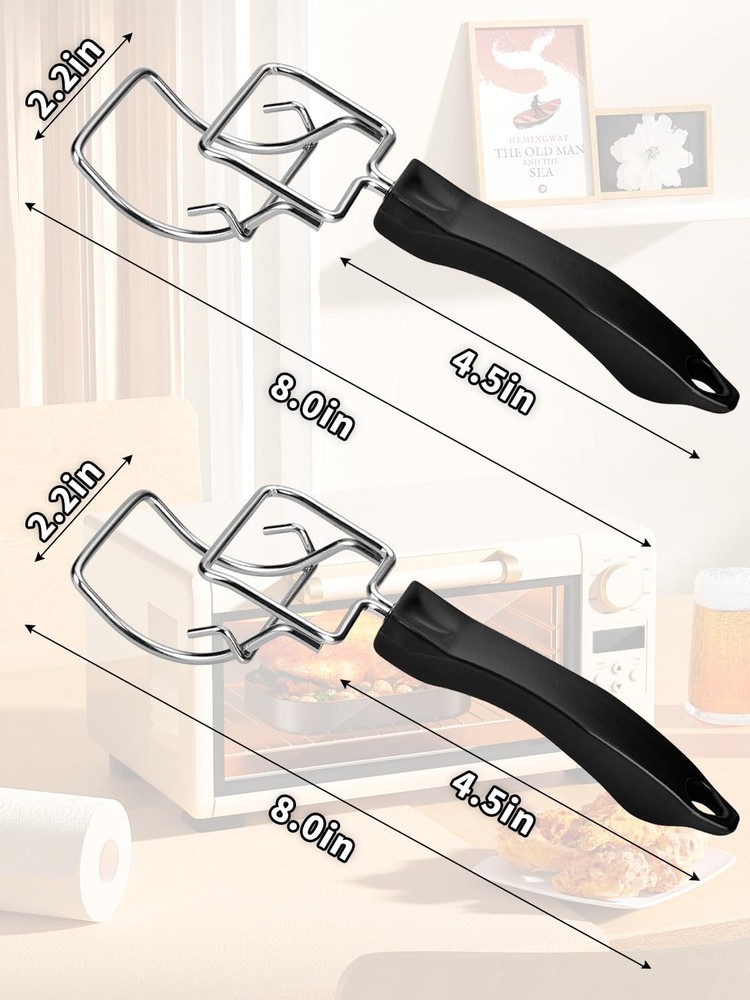 2 PCS Air Fryer Convection Toaster Oven Tray Extractor Handle Rack Pull Tool