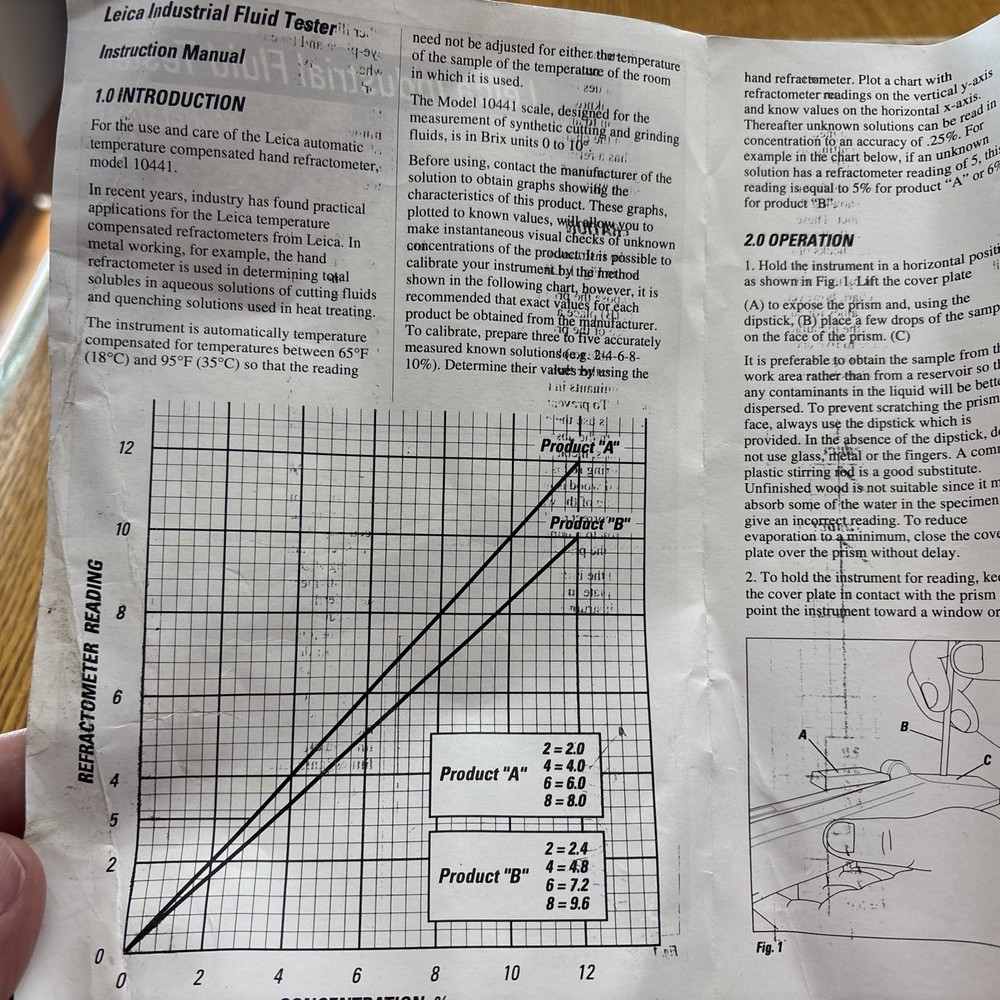 Leica 10441 0-10 Hand Held Refractometer Automatically Temperature Comp.
