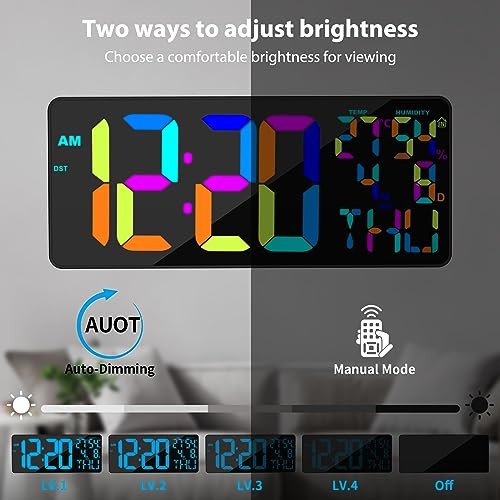 [Oversized] 18" Digital Wall Clock Large Display, 11 RGB 18 inch Basic Model