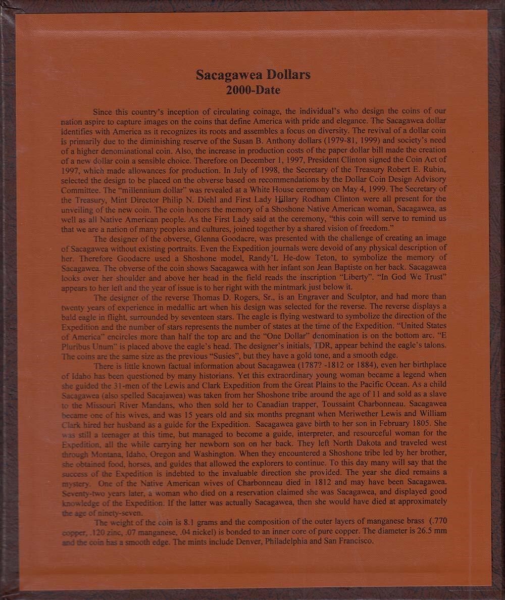 Dansco New Album 7183 For Sacagawea Dollars 2000 P 2031 D Long Term Storage