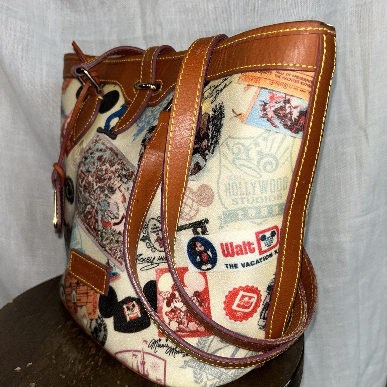 Dooney & Bourke Walt Disney World Anniversary Bucket Shoulder Bag MO293639 Used
