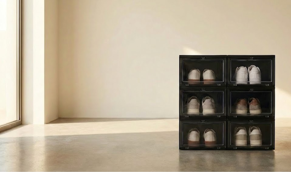 [6/12/24] Pack Stackable Shoe Storage Boxes – Extra Large Clear Sneaker Display