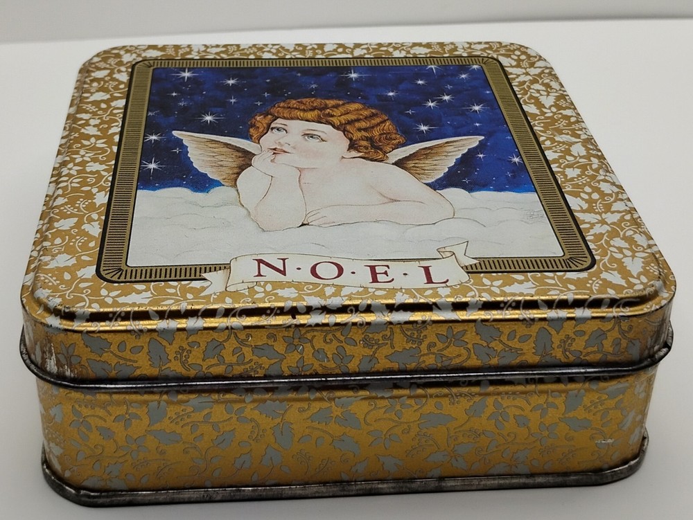 Holiday Cherub Square Tin - Multicolored