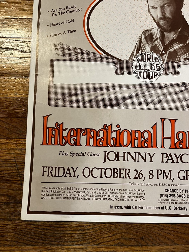 Neil Young concert poster 84/85