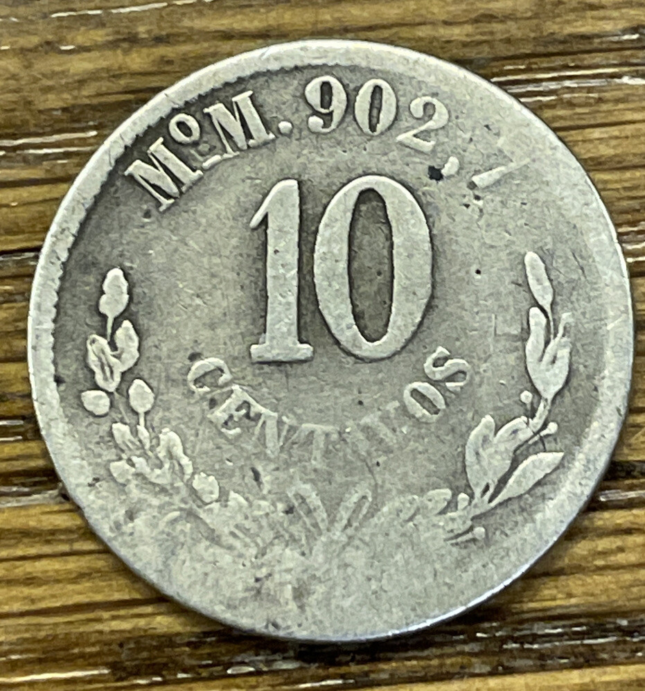 1892 Mo M MEXICO SILVER 10 CENTAVOS