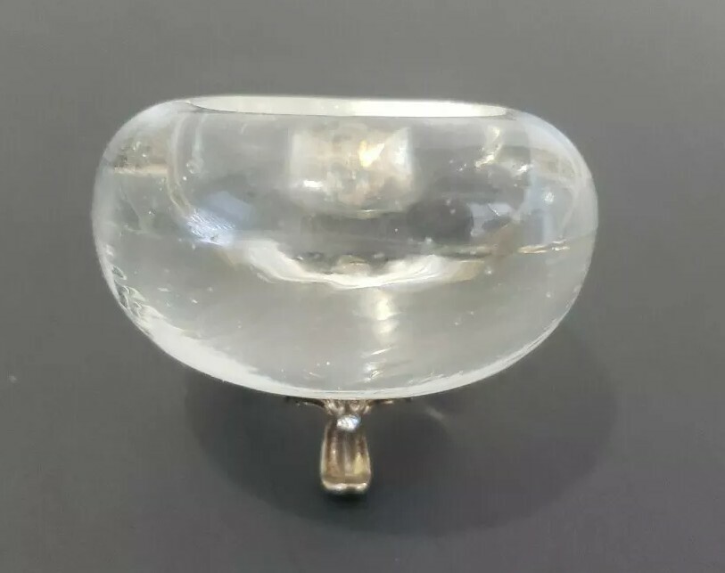 Simple Open Salt Cellar Smooth Tapered Sides Slight Concave Bottom.