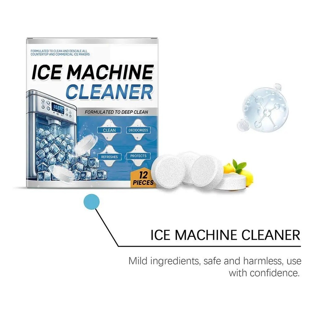 Ice Machine Cleaner Tablets 12 Pack Ice Maker Descaler Deodorizer Universal