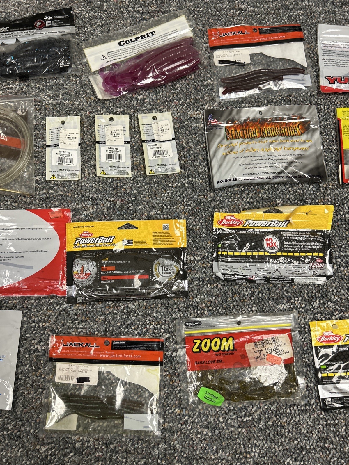 Bass Fishing Lures Soft Plastics Worm Lot RoboWorm Powerbait Yum Jackall Rival