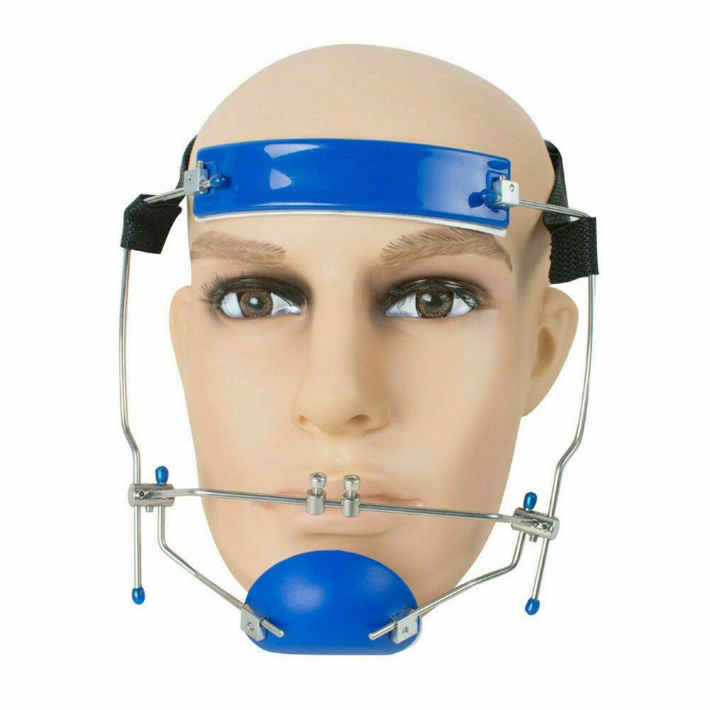 Dental Orthodontic Headgear Reverse-Pull Protraction Adjustable Blue Facemask