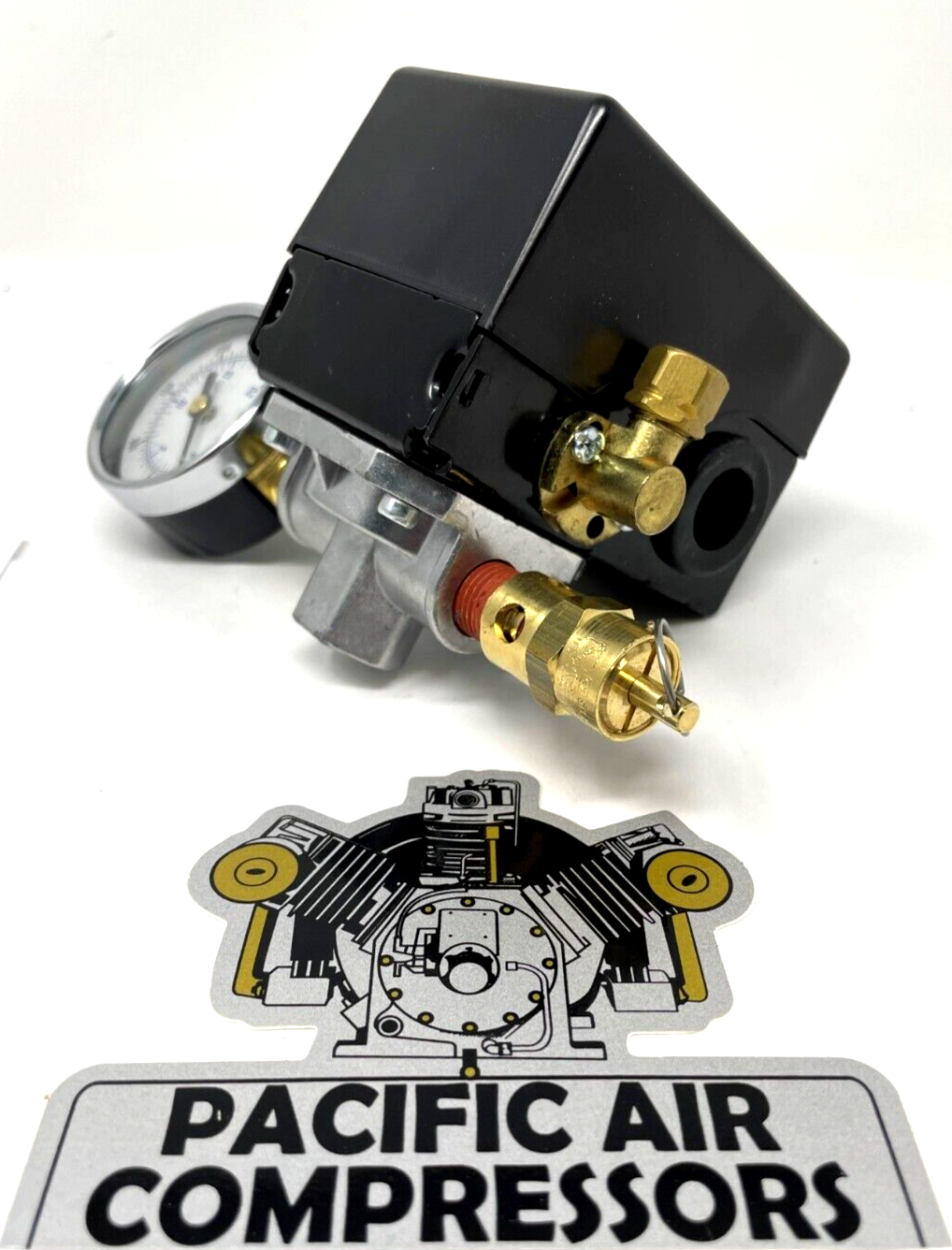 2 STAGE AIR COMPRESSOR PRESSURE SWITCH KIT 175 PSI OFF SAFETY VALVE / GAUGE