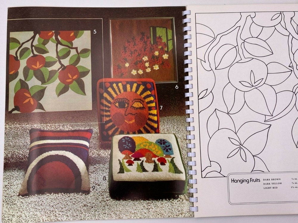 Vtg 1973 Lisbeth Perrones Needlepoint Embroidery Workbook Full Size Patterns #L