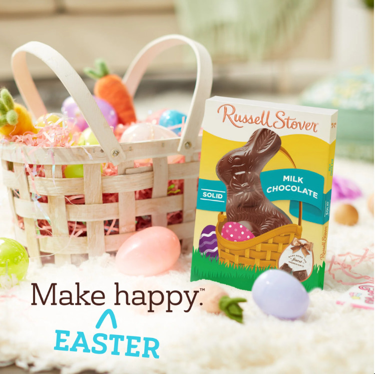 RUSSELL STOVER Easter Bunny Solid Milk Chocolate Candy Rabbit, 7 oz.