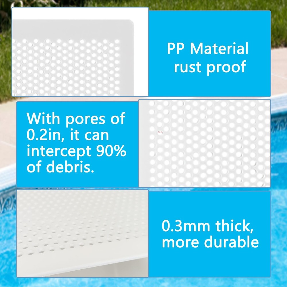 Pool Skimmer Leaf Guards For Inground Pools, Rust-Proof Above Ground Pool Ski...