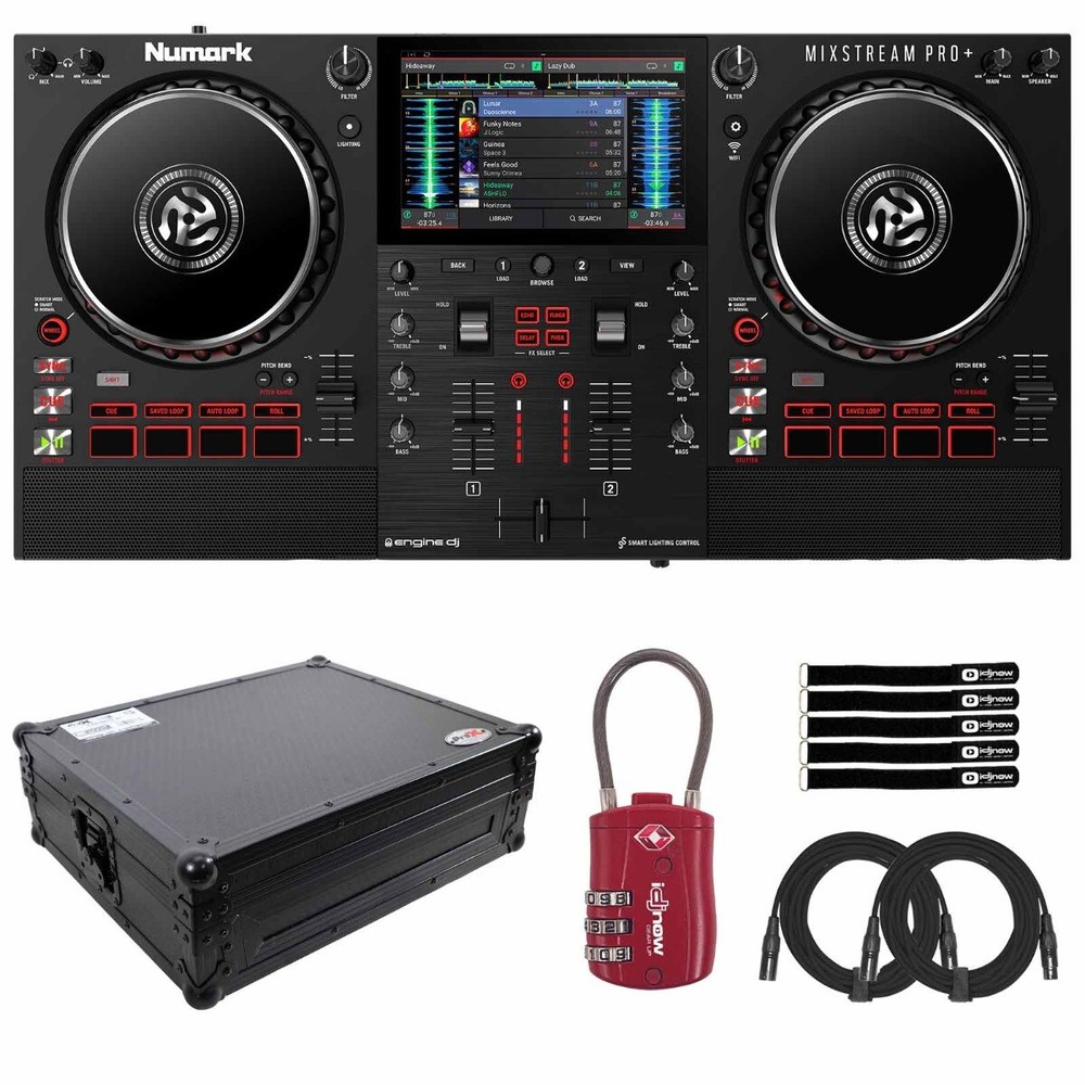 Numark MIXSTREAM PRO+ Standalone Streaming DJ Controller w Black Flight Case
