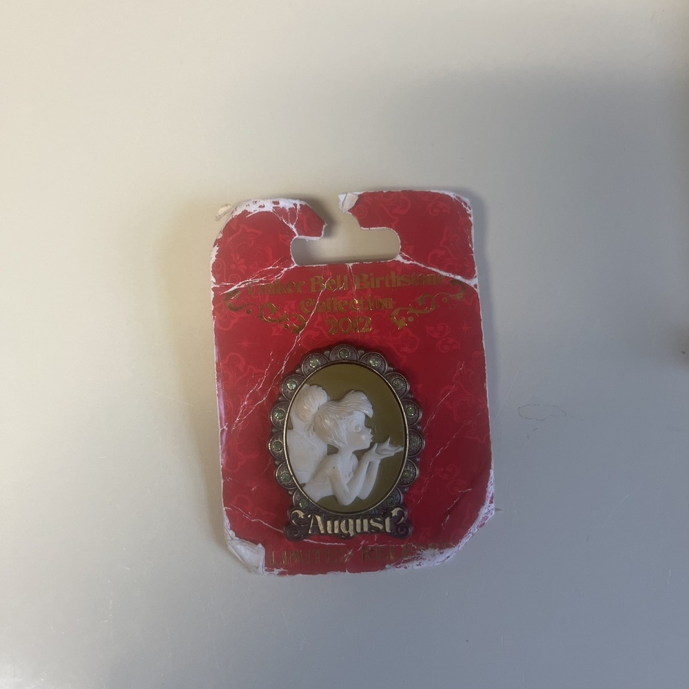 Tinkerbell Birthstone August Cameo Pin