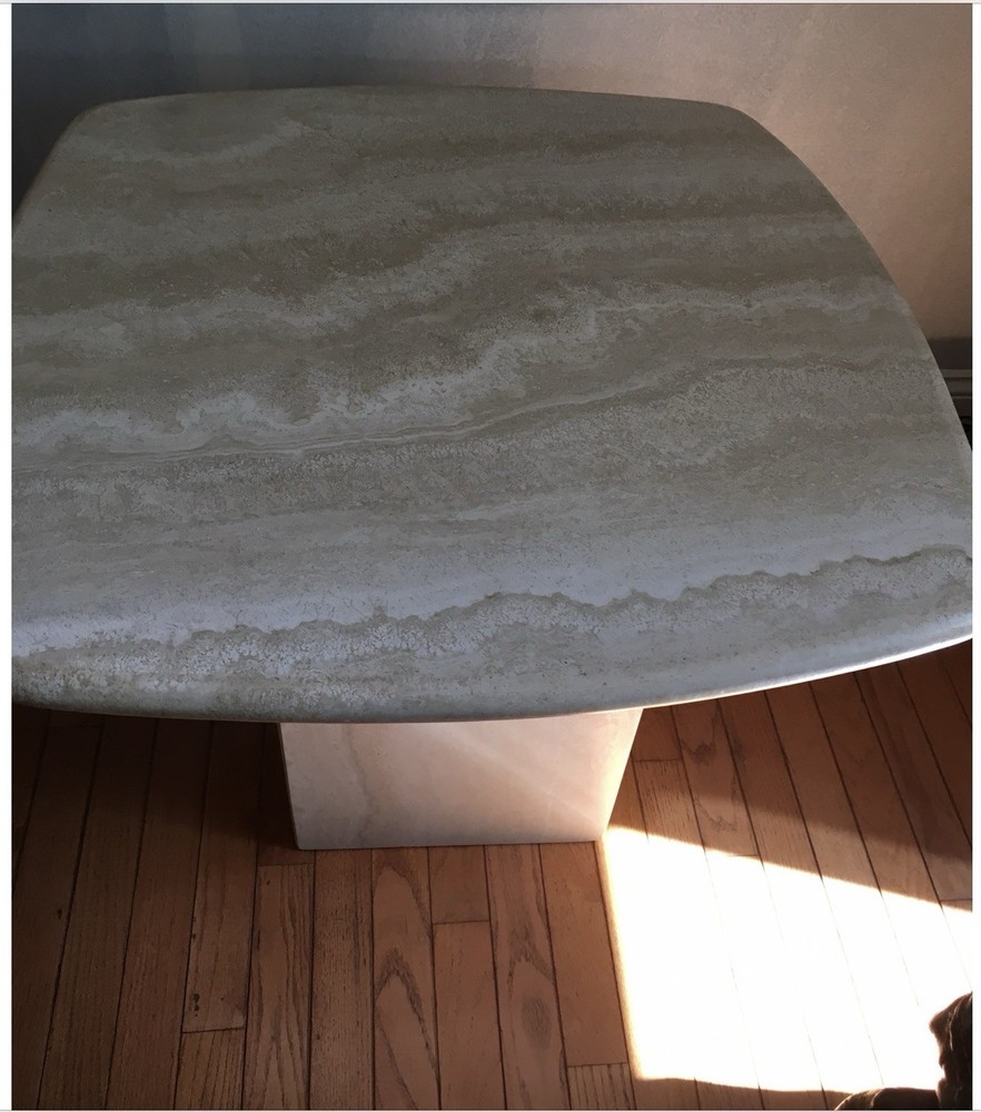 Italian Travertine Coffee Table & Side Table