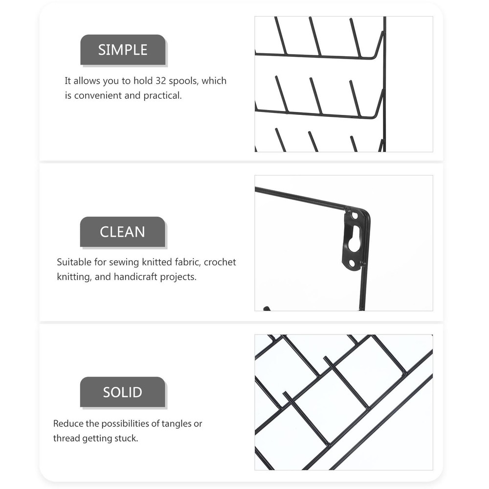DIYEAH 32 Frame Serger Room Thread Organizer Wall- Mounted Thread Holder Cone...