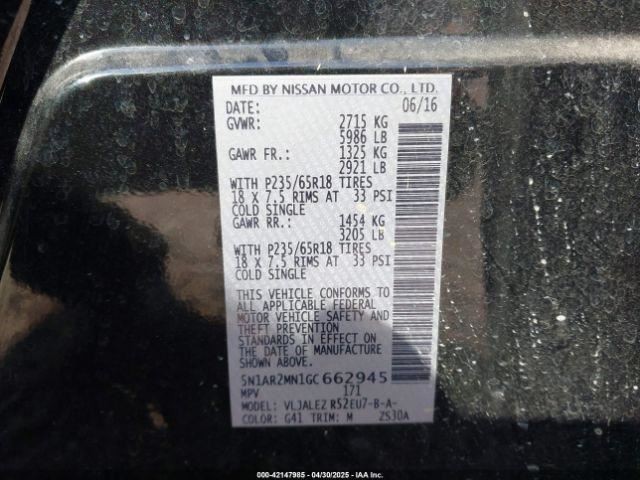 Speedometer Cluster MPH Fits 16 PATHFINDER 4690210