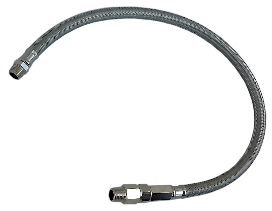 22" Air Compressor Leader Hose w/Check Valve 3/8"npt Male to 3/8"npt Male
