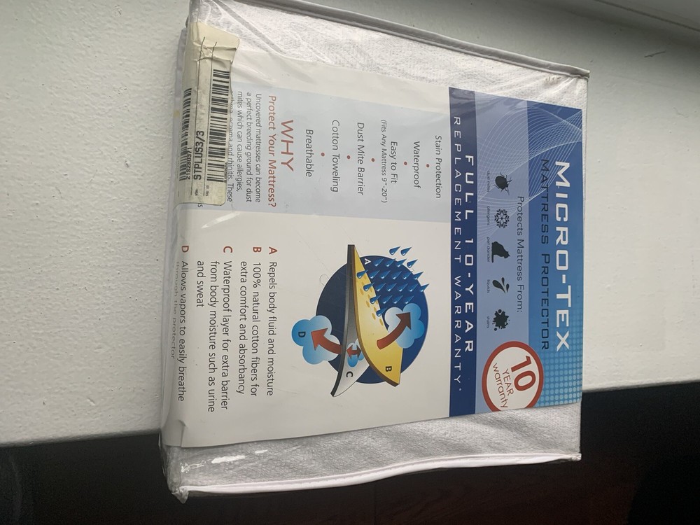 MICRO-TEX MATTRESS PROTECTOR FOR TWIN BED NEW