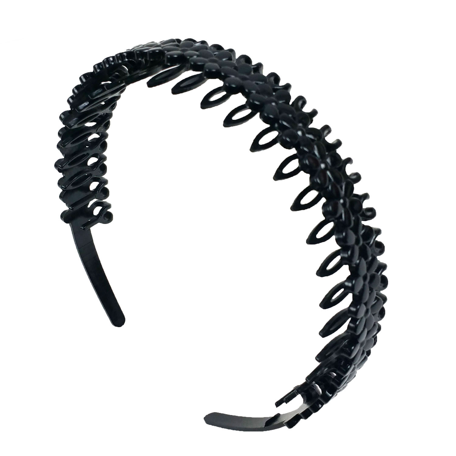 3 PCS Assorted Black Plastic Teeth Comb Headband Hairband Ladies Girl Fashion