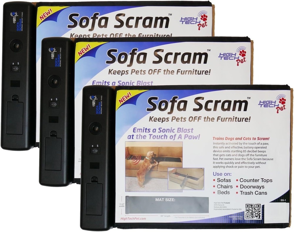 High Tech Pet Sofa Scram Sonic Pad Pet Deterrent, 3-Pack