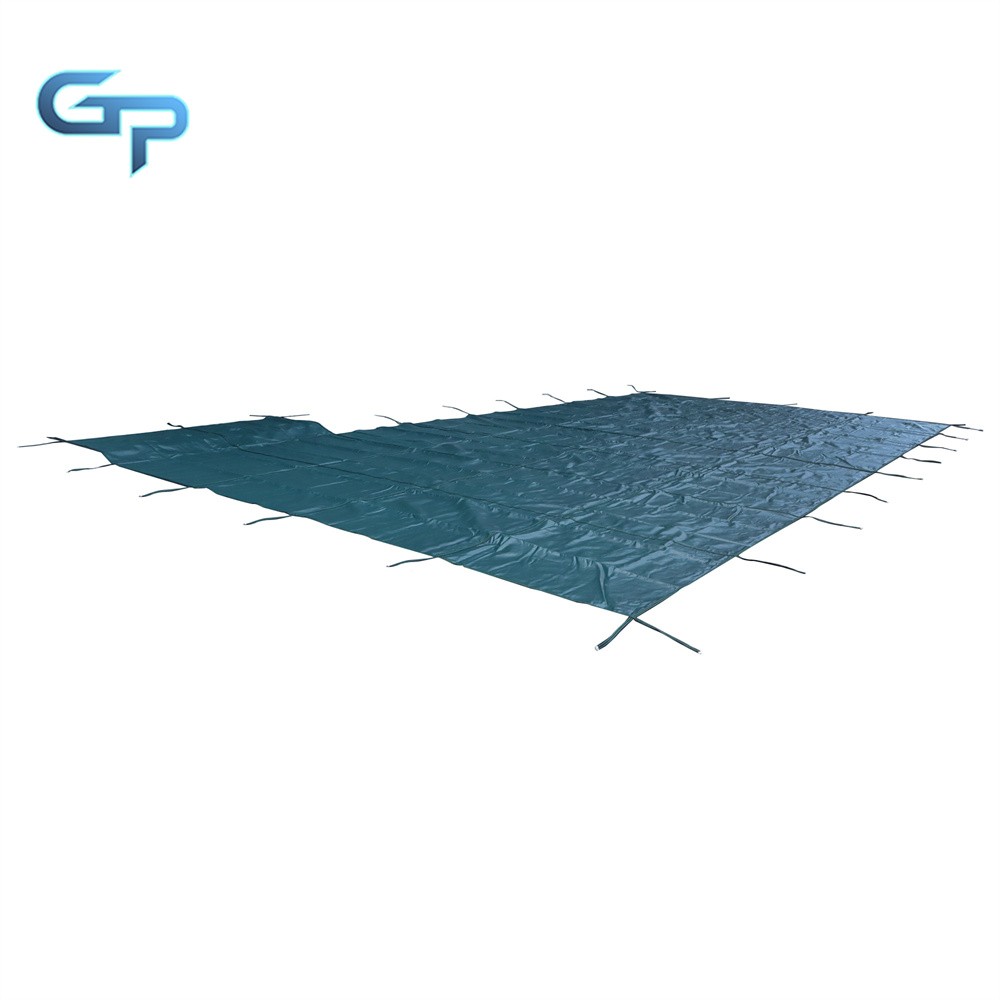 Solid Rectangular Pool Safety Cover With 4'x8' Right Step and Drain For 20x40FT