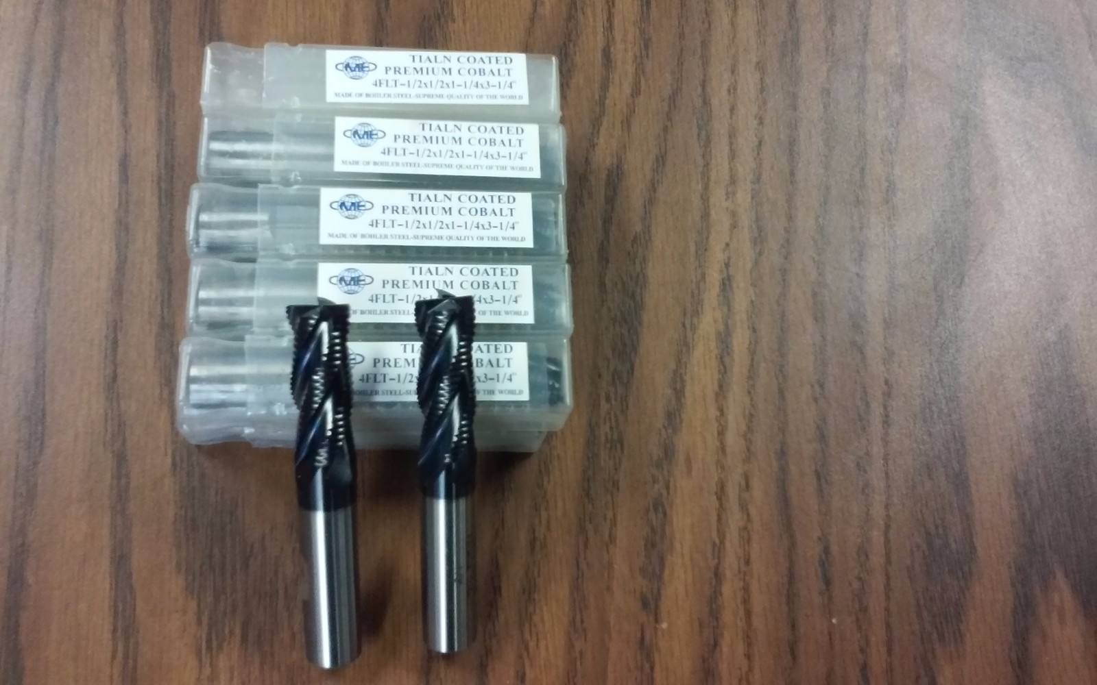 1/2" M42 cobalt roughing end mills Tialn coated 10pc for $159.00 free ship