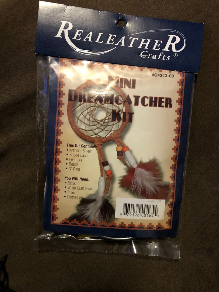 Realeather Crafting Kit Mini Dreamcatcher 3”. New