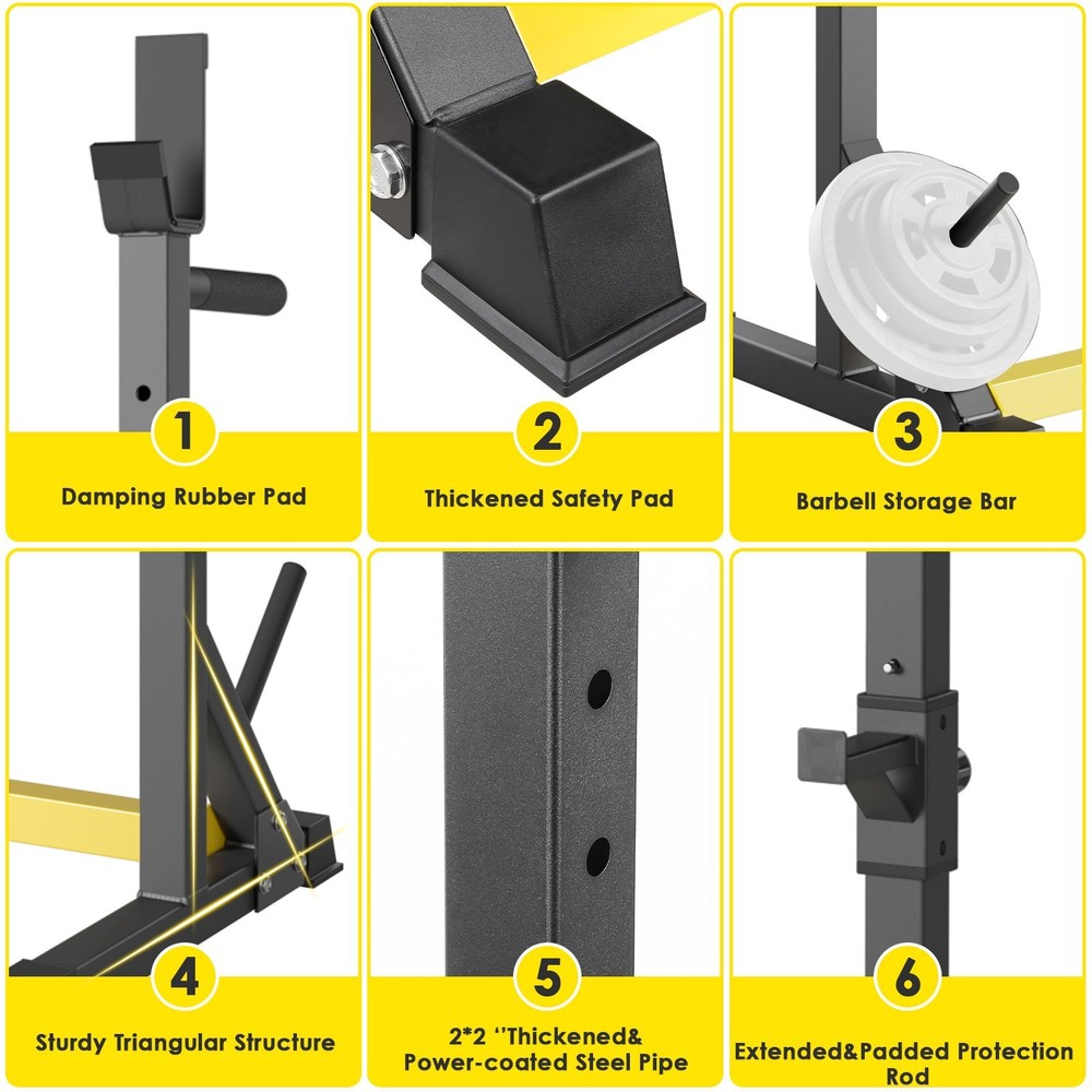 Adjustable Squat Rack Bench Press Rack Multifunction Barbell Stand Rack Home Gym