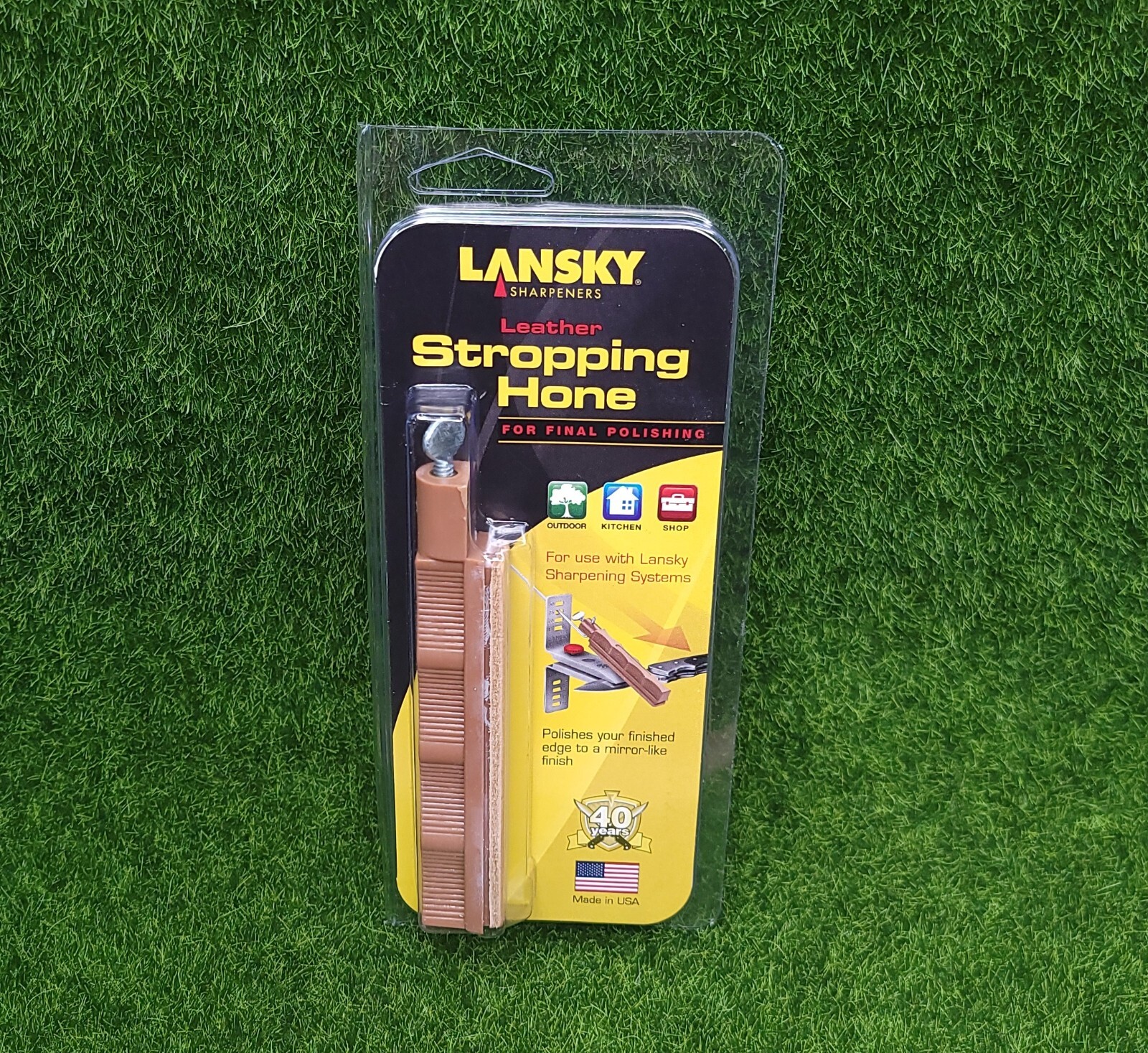 Lansky Leather Stropping Polishing Hone for Final Polishing, Brown - HSTROP