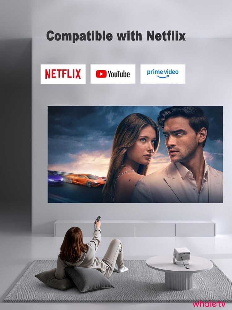 4K Smart Projector with WiFi and Bluetooth, Officially-Licensed App & 2000 AN...