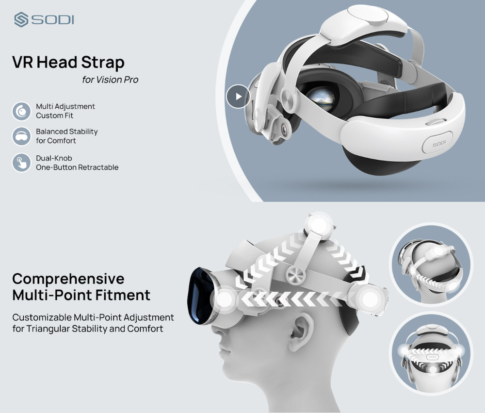 SODI VR HEAD STRAP FOR APPLE VISION PRO