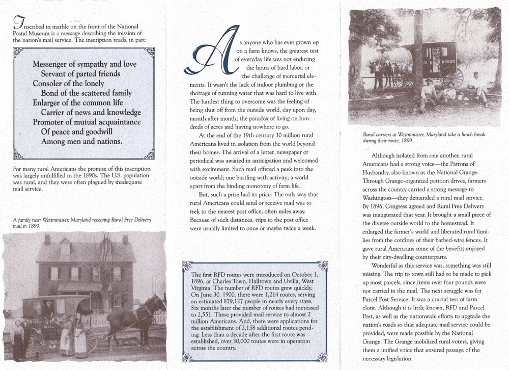 Reaching Rural America Evolution Rural Free Delivery James & Donald Bruns 1998