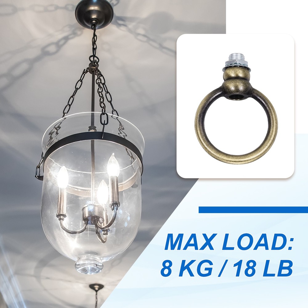8kg M10 2x2.3" Thread Lifting Eye Nut Holder Hook Ring Copper