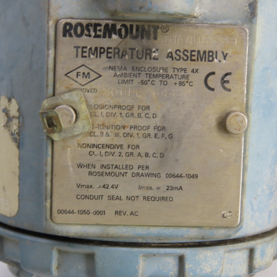 Rosemount 644HAE5J6F6XA Temperature Transmitter PT100-385 Model 644