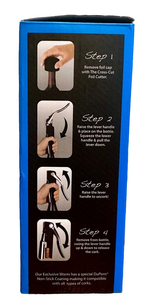 Final Touch Single Lever Corkscrew BOTTLE OPENER Model: WO7000 