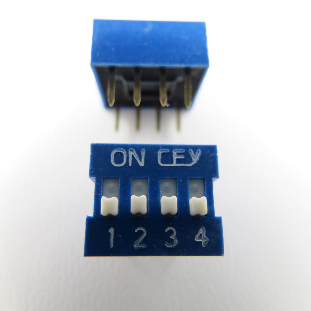 1x Dip Coding Switch Standing Print 4-Pole Mini Coding Wrinkle Switch On