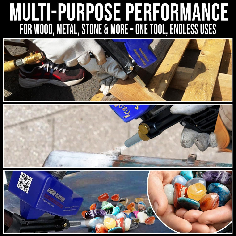 Sand Blaster Gun Kit for Air Compressor - Portable Sandblaster for Paint & Rust