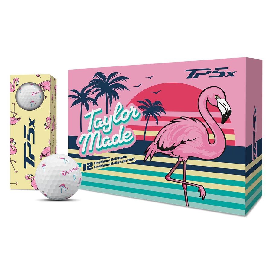 TAYLORMADE TP5 PIX FLAMINGO GOLF BALL DOZEN