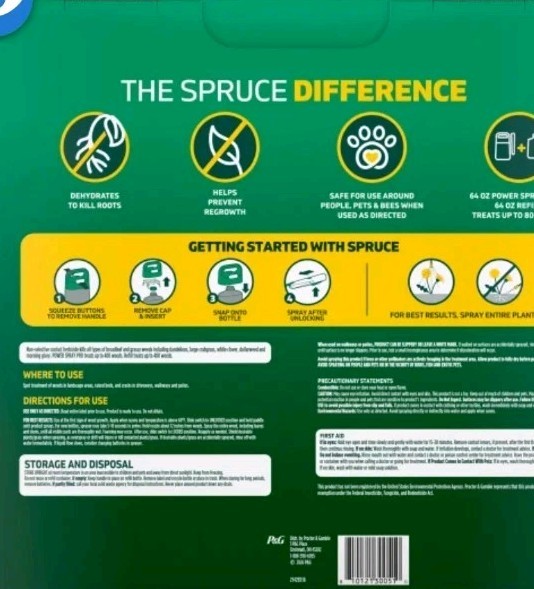 Spruce Snap & Spray Weed & Grass Killer Powered Starter Kit + Refill 2 X 64oz