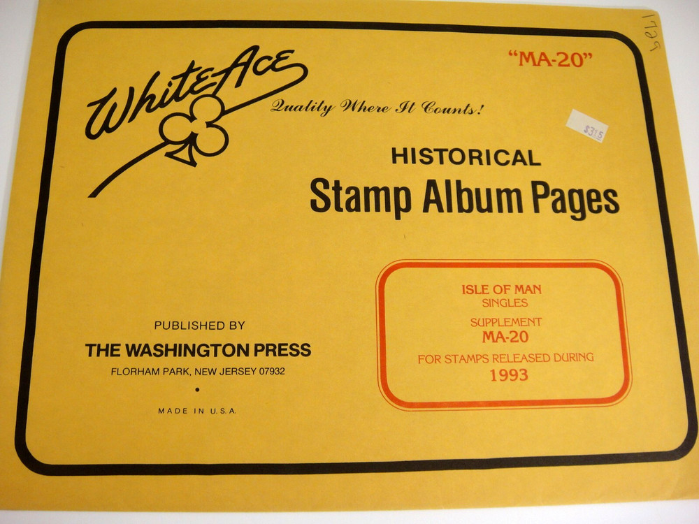 White Ace 1993 Isle of Man Stamp Singles Supplement MA-20 NOS